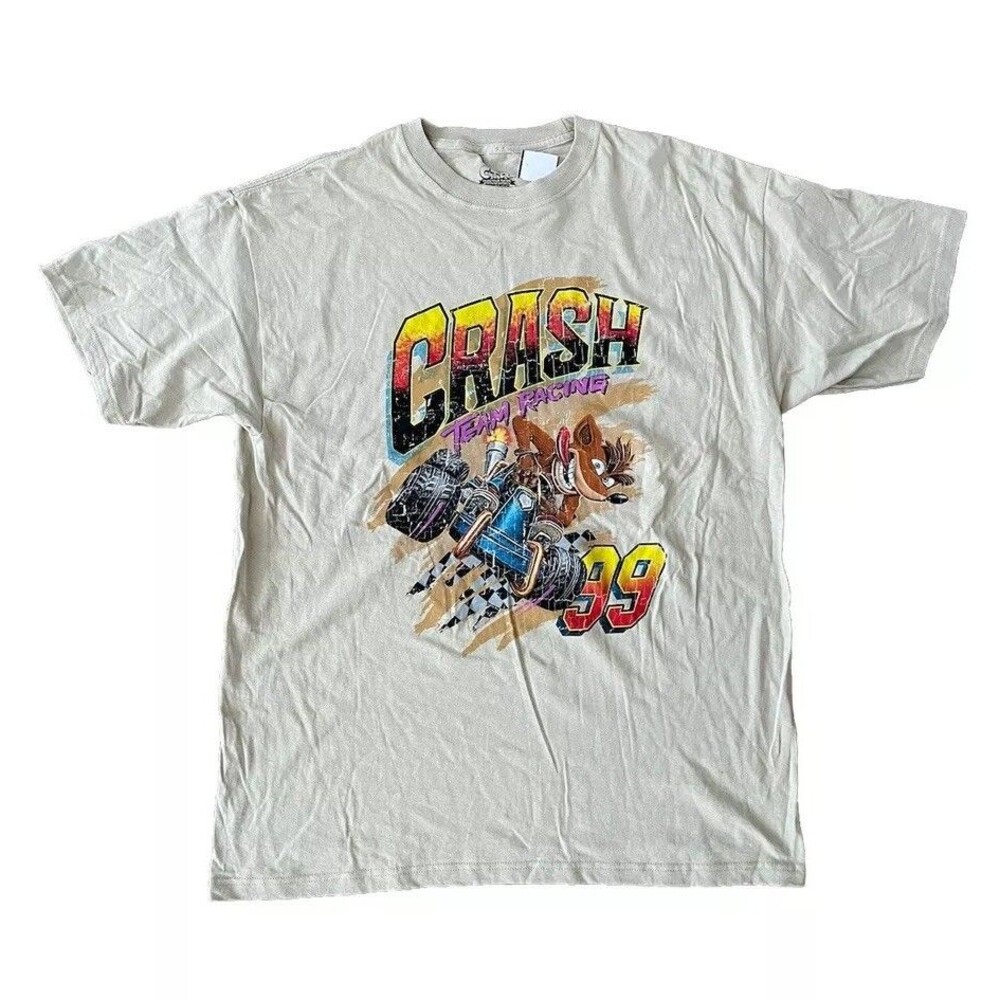 New Bandicoot CRT Crash Team Racing Graphic T-Shirt Men’s XL Tan